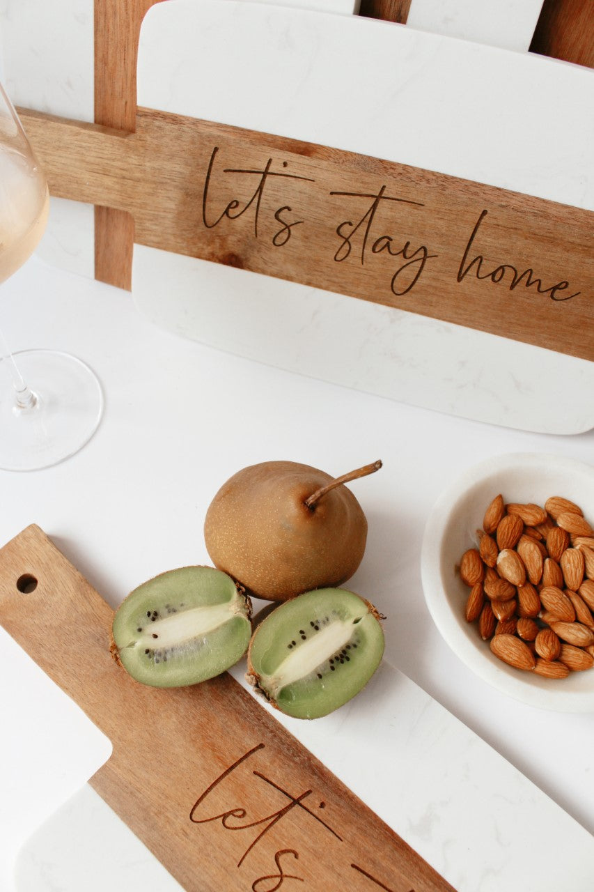 Let's Stay Home Cutting Board